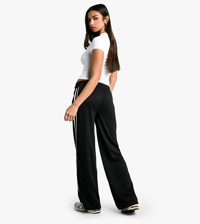 Double Striped Drawstring Waist Sweatpants
