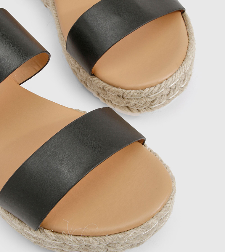 Double Strap Espadrille Platform Sandals