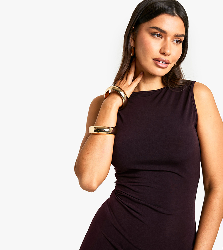 Tall Sleeveless Asymmetric Hem Midi Dress