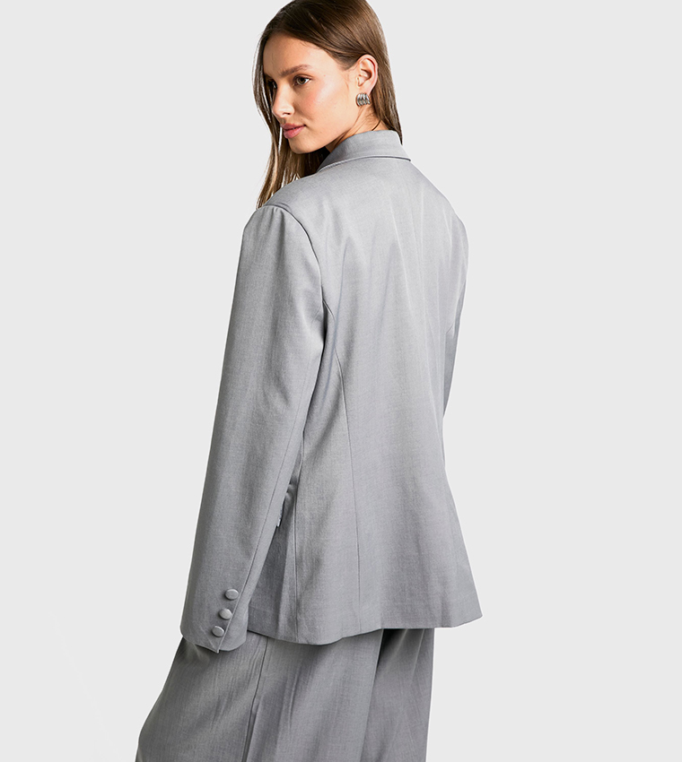 Tailored Cinched Waist Wrap Blazer