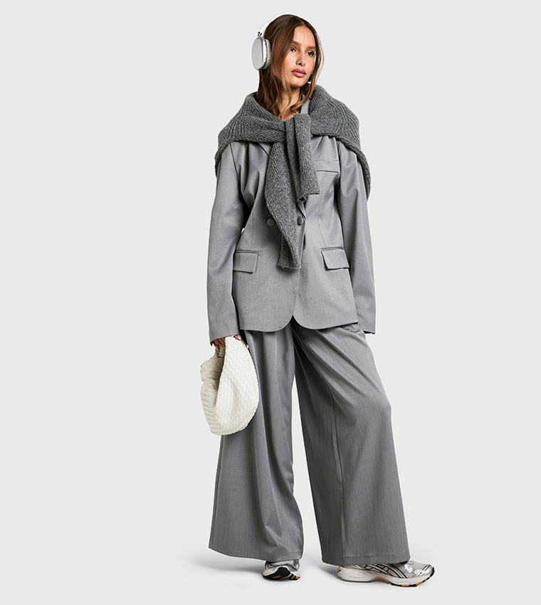 Tailored Cinched Waist Wrap Blazer