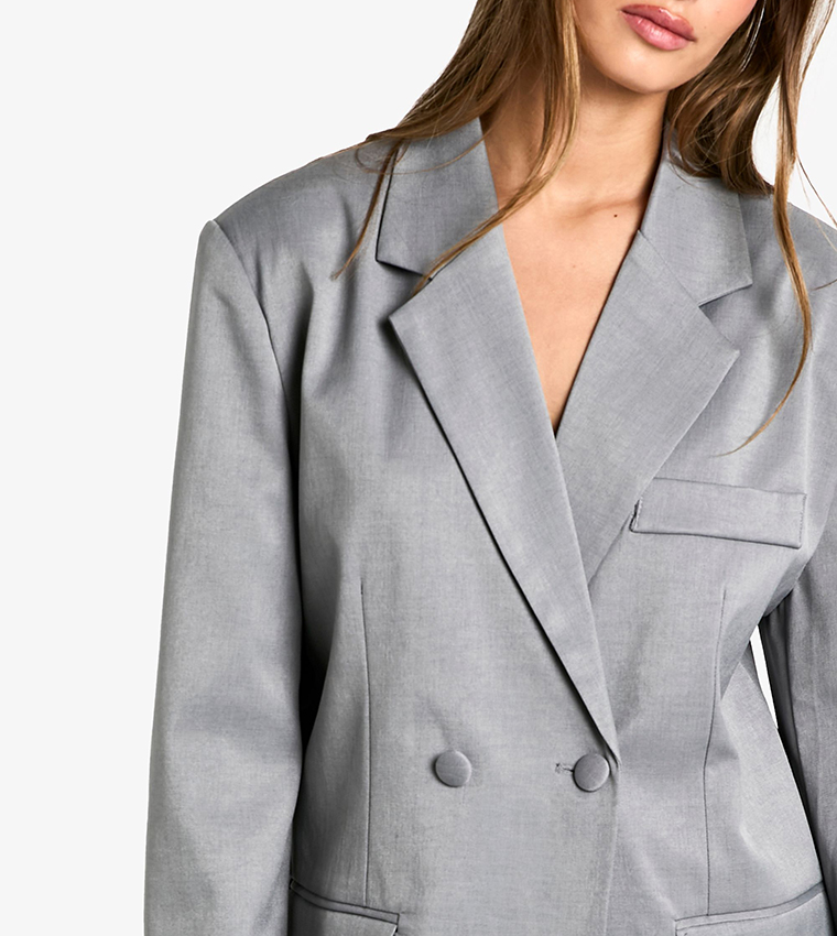 Tailored Cinched Waist Wrap Blazer