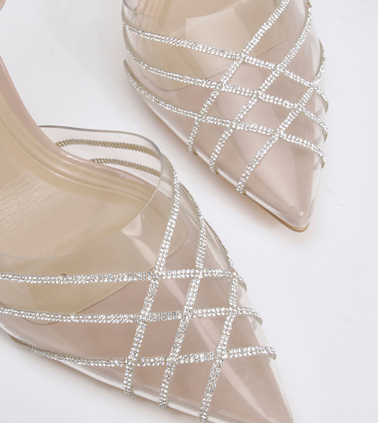Clear Diamante Pumps