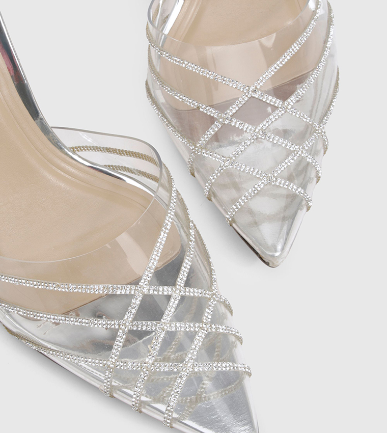 Clear Diamante Pumps