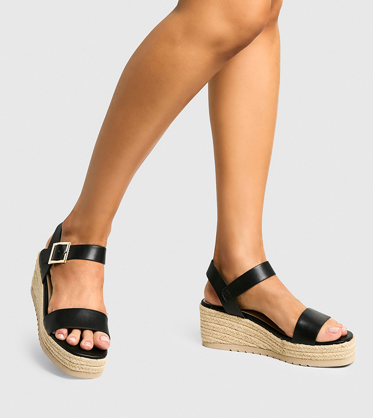 2 Part Espadrille Low Wedges