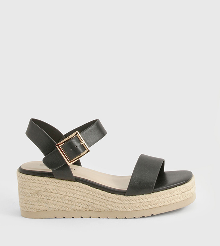 2 Part Espadrille Low Wedges