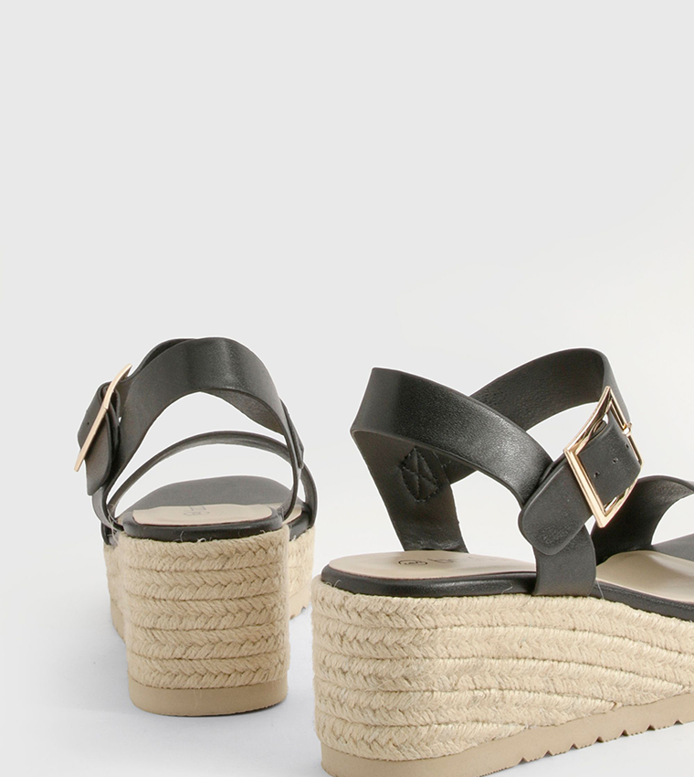 2 Part Espadrille Low Wedges