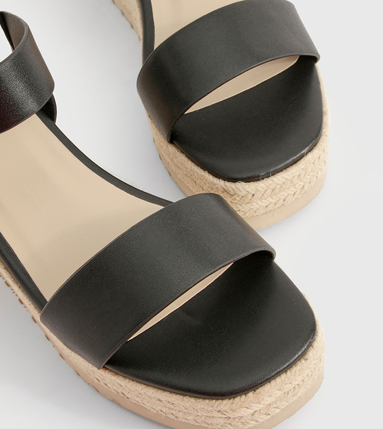 2 Part Espadrille Low Wedges