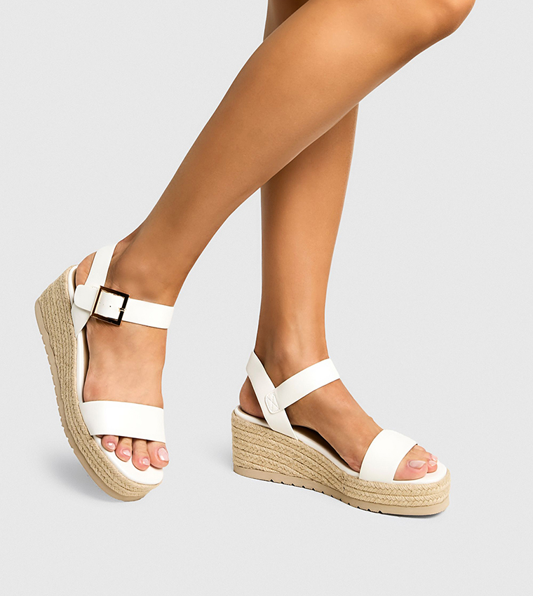 2 Part Espadrille Low Wedges