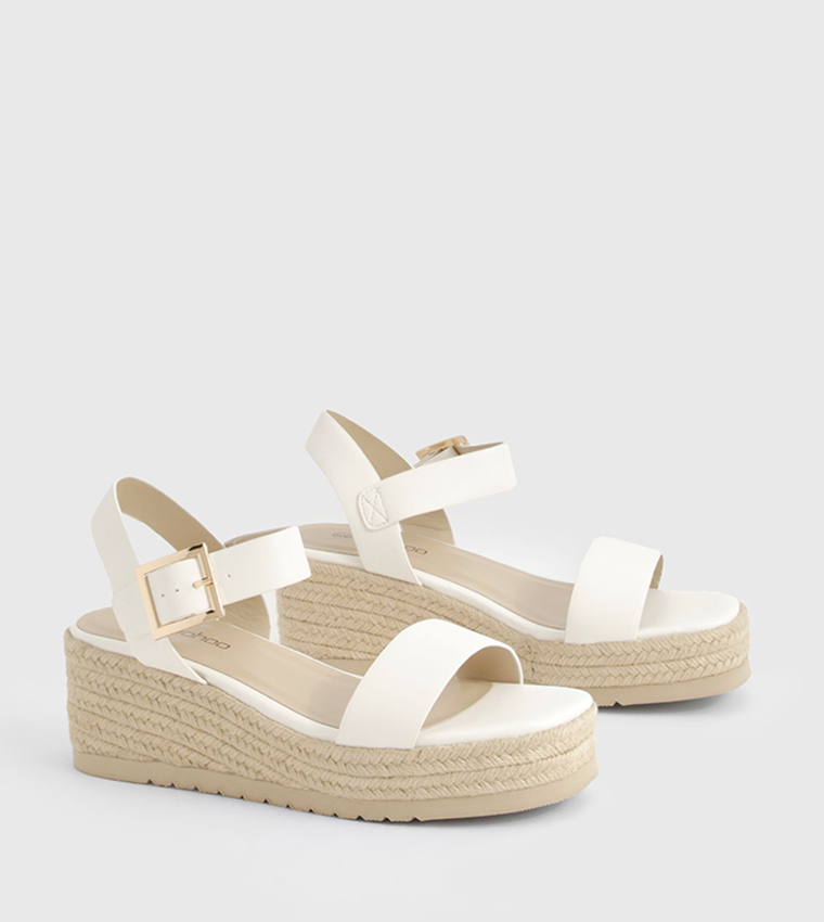 2 Part Espadrille Low Wedges