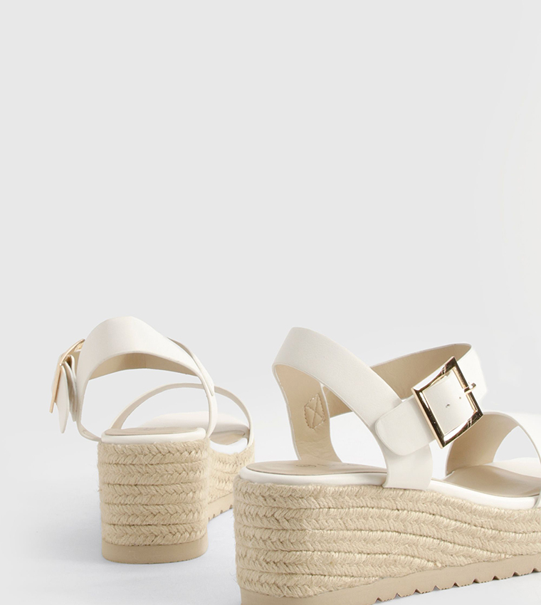 2 Part Espadrille Low Wedges