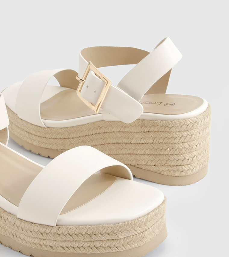 2 Part Espadrille Low Wedges