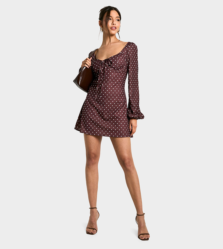 Polka Dots Milkmaid Mini Dress