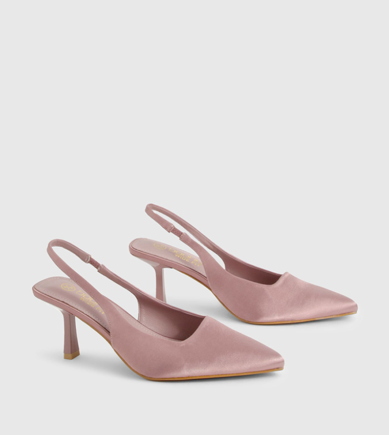 Satin Slingback Heel Pumps