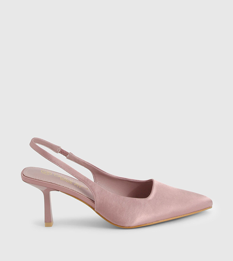 Satin Slingback Heel Pumps