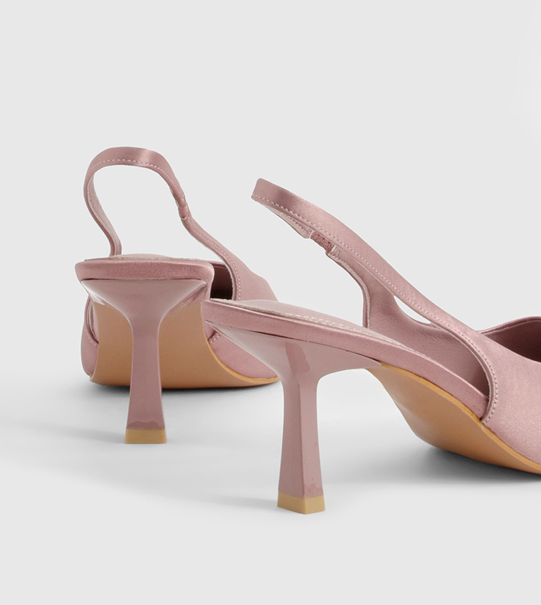 Satin Slingback Heel Pumps