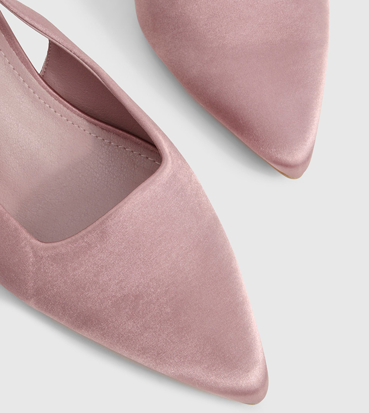 Satin Slingback Heel Pumps