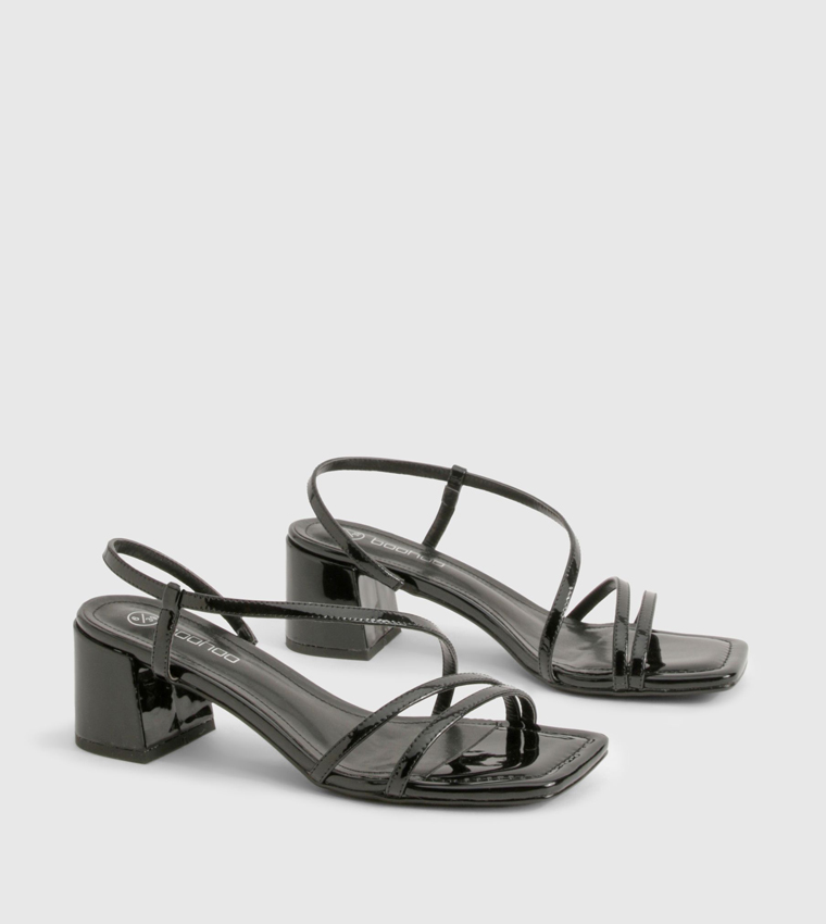 Asymmetric Strappy Heeled Sandals