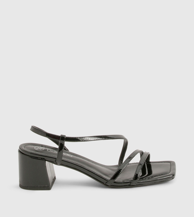 Asymmetric Strappy Heeled Sandals