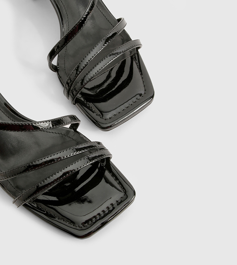Asymmetric Strappy Heeled Sandals