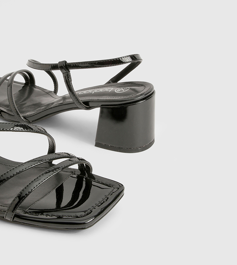 Asymmetric Strappy Heeled Sandals