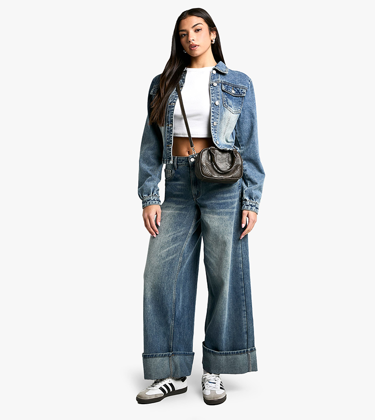 Shoulder Pad Detail Denim Jacket