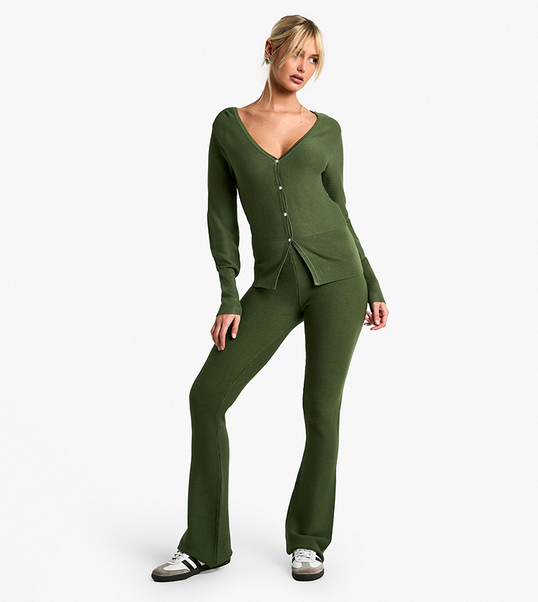 Premium Ribbed Knit Cinched Waist Co-Ord Set