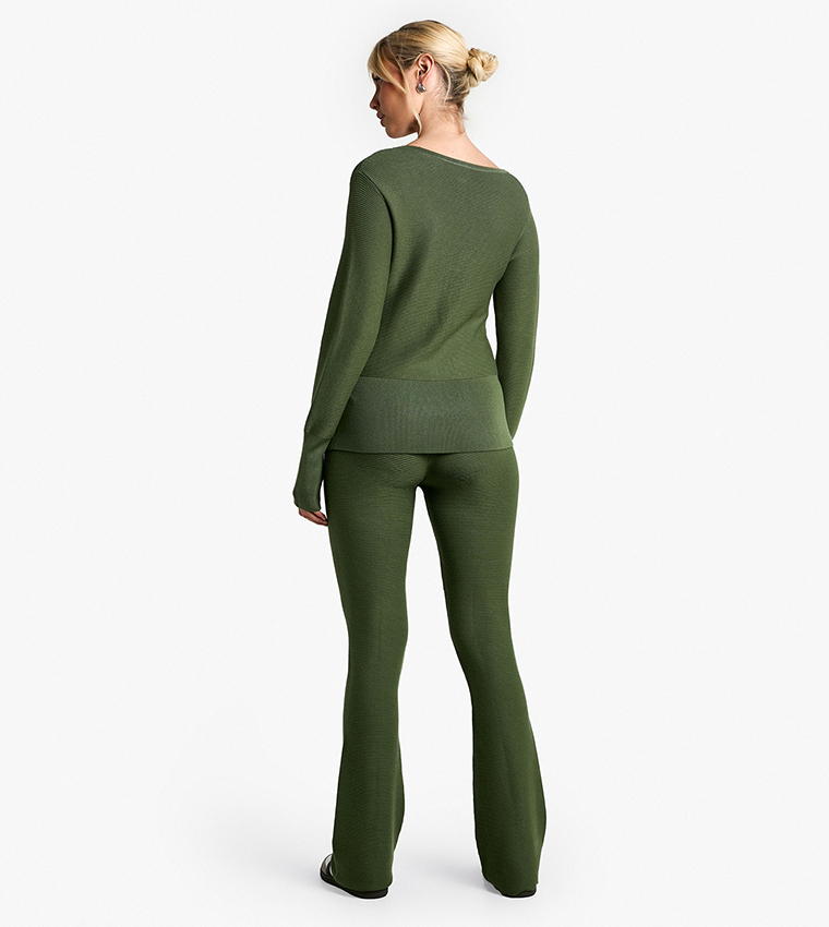 Premium Ribbed Knit Cinched Waist Co-Ord Set