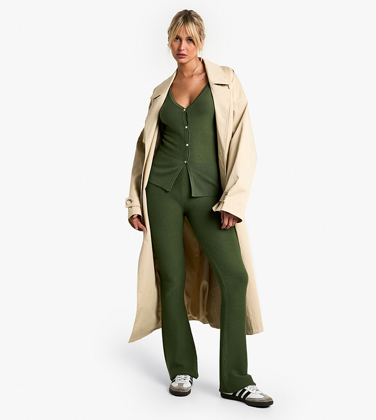 Premium Ribbed Knit Cinched Waist Co-Ord Set