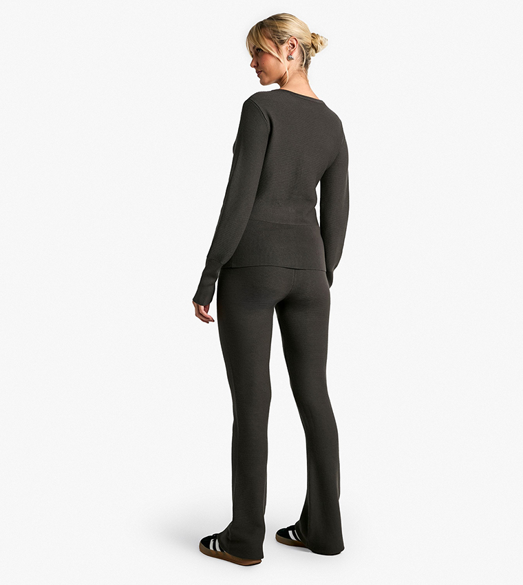 Premium Ribbed Knit Cinched Waist Co-Ord Set