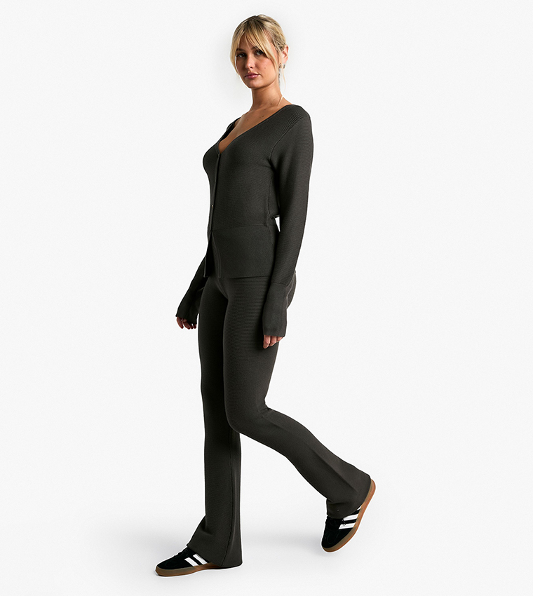 Premium Ribbed Knit Cinched Waist Co-Ord Set