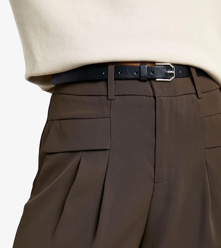 Tall Fluid Belted Wide Leg Trousers