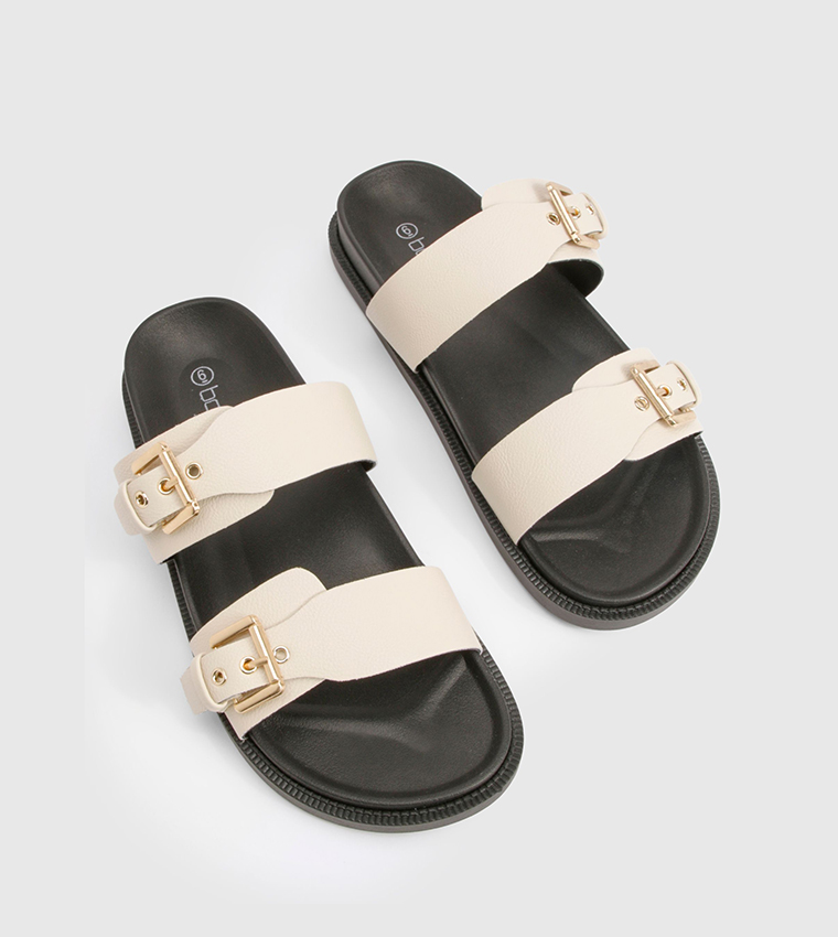Double Buckle Strap Detail Sliders
