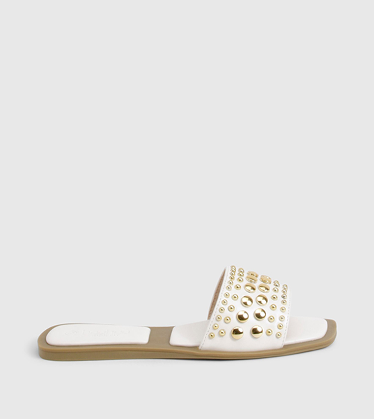 Wide Fit Studded Flat Sandals