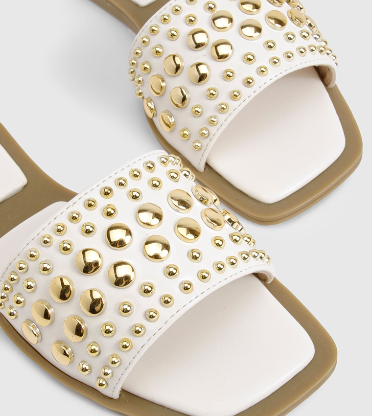 Wide Fit Studded Flat Sandals