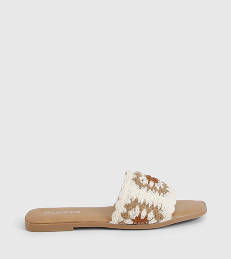 Crochet Raffia Flat Sandals