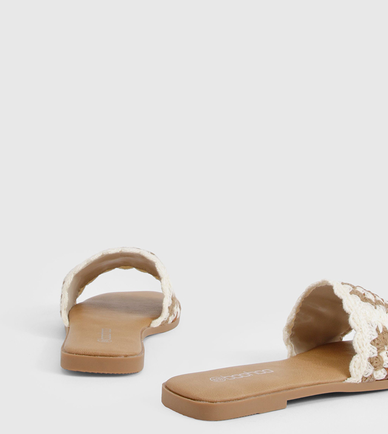 Crochet Raffia Flat Sandals