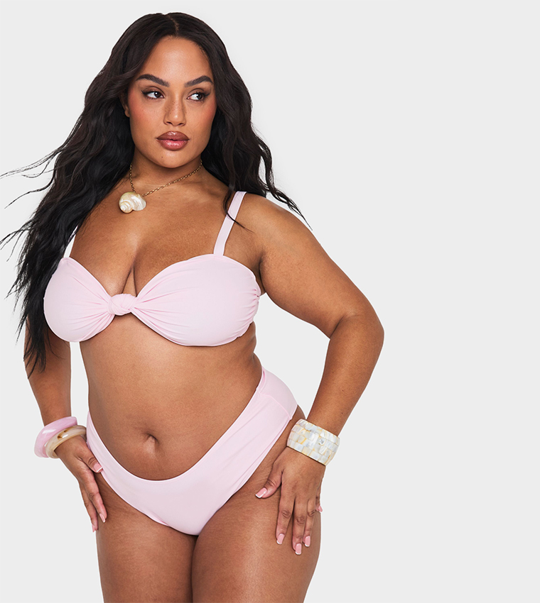 Curve Knotted Bikini Set