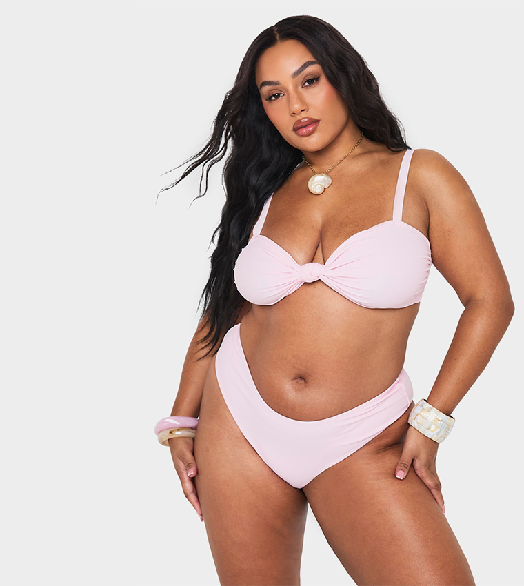 Curve Knotted Bikini Set