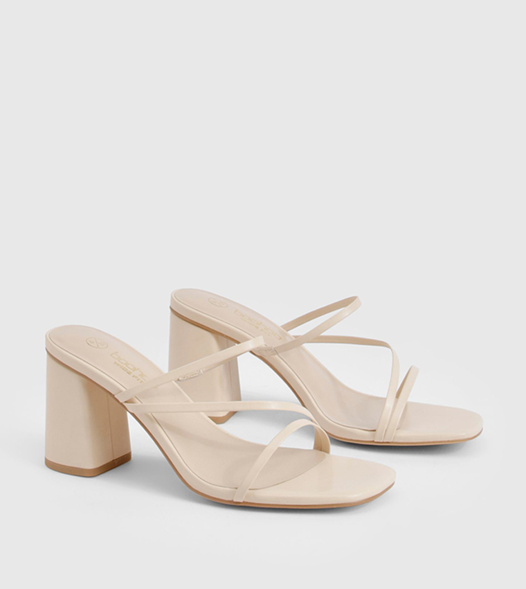 Asymmetric Block Heel Sandals