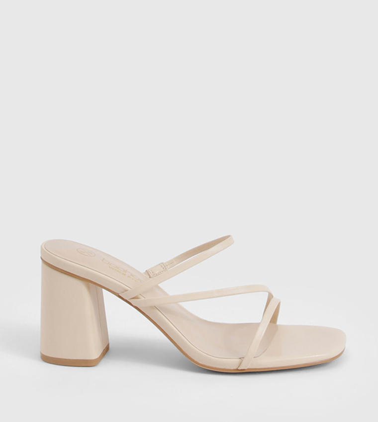Asymmetric Block Heel Sandals
