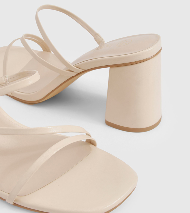 Asymmetric Block Heel Sandals