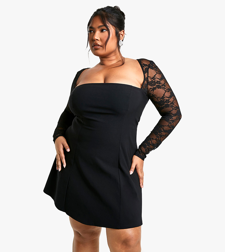 Lace Boohoo Curve Skater Dress Buy Boohoo Curve Lace Skater Mini