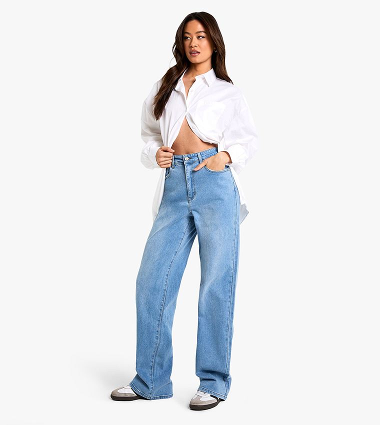 High Waisted Boohoo Ladies Jeans High Waisted Wide Leg Jeans Boohoo