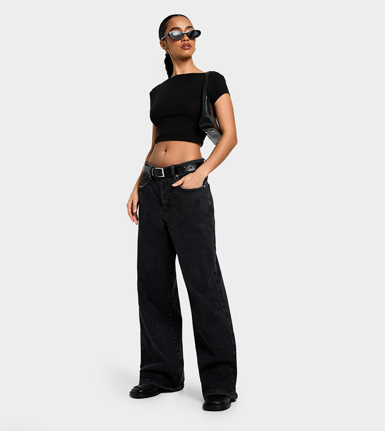 Petite High Waist Loose Fit Jeans