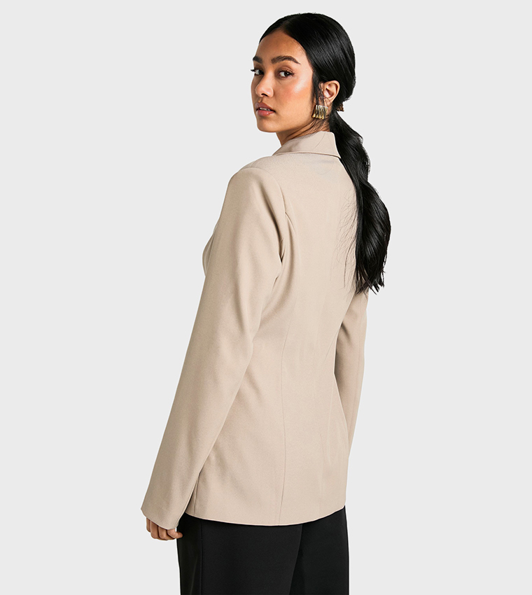 Woven Cinched Waist Blazer