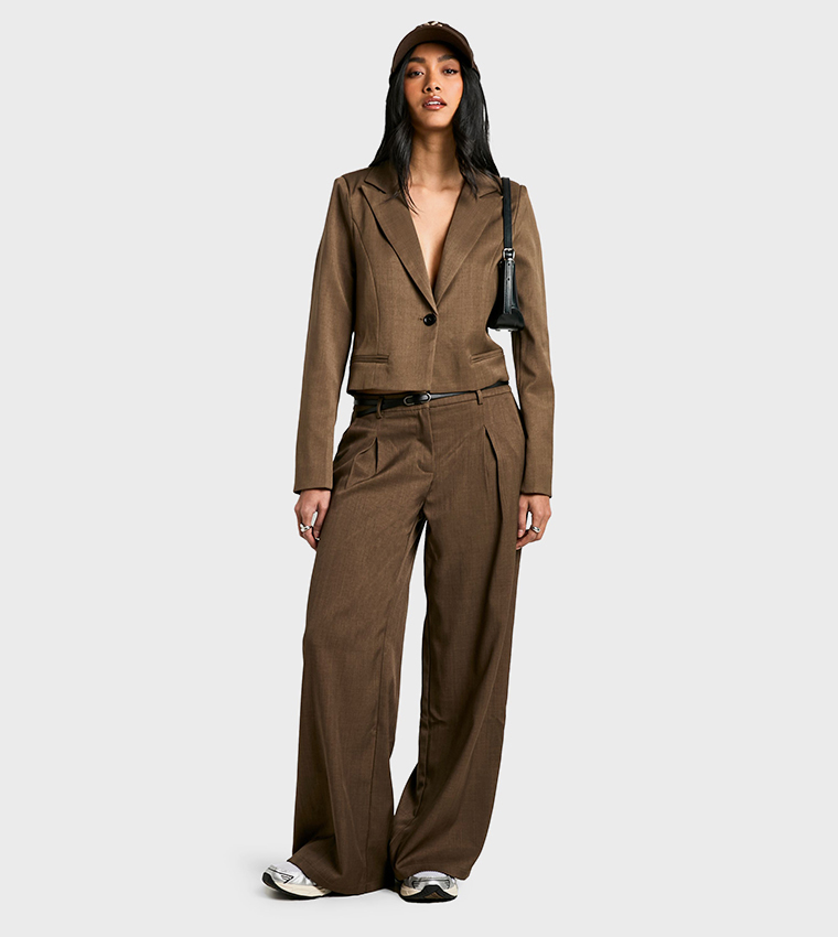 Woven Tailored Boxy Crop Blazer