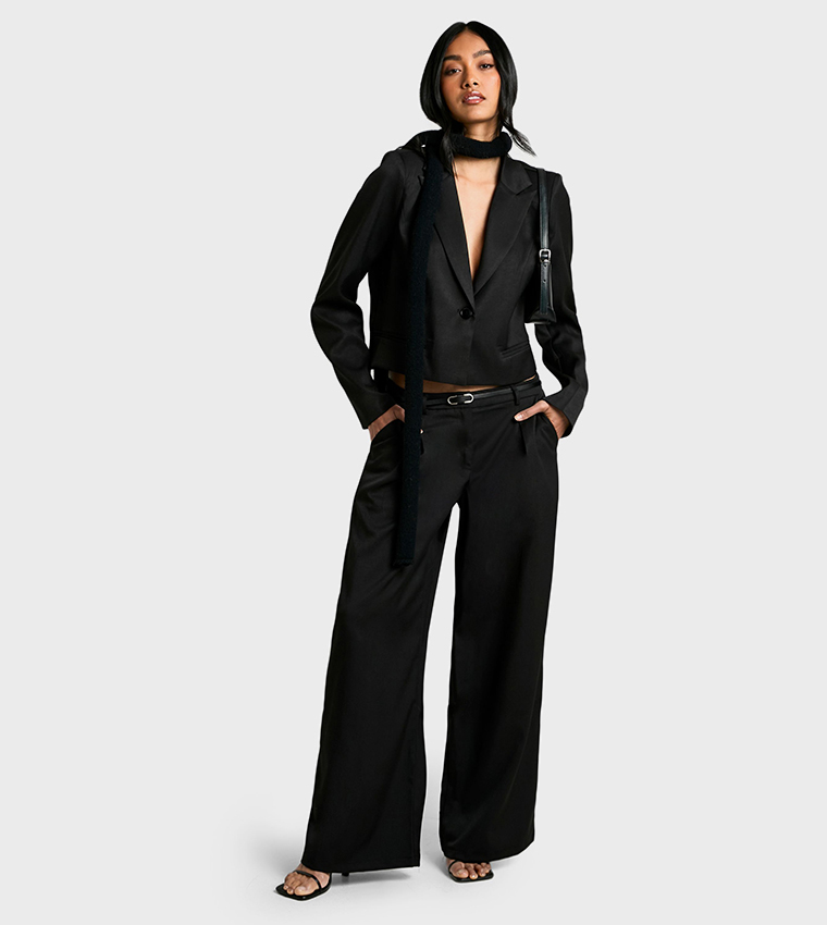 Woven Tailored Boxy Crop Blazer