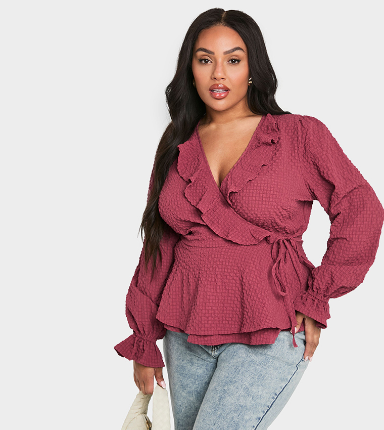 ruffle blouse boohoo