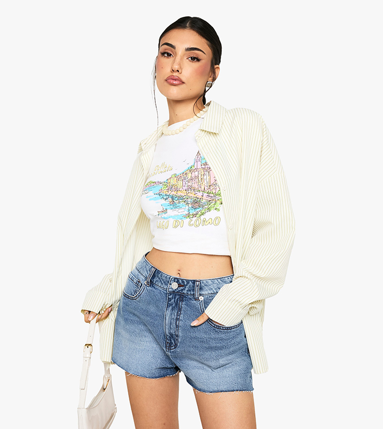 Washed Denim Mini Shorts